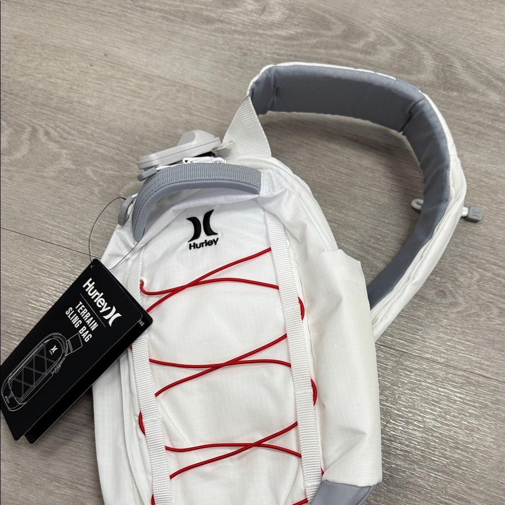 Hurley White and Red Crossbody Bag